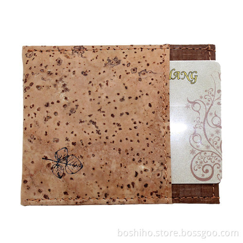 BOSHIHO Christmas Gift Raw Cork Slim Card Holder